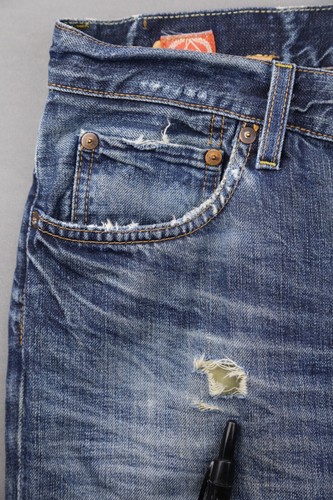 Vintage 2007 Men Gap Jeans Low Rise Boot Distressed Cotton Sz 32x32 (Msr 33x29) - Picture 7 of 11
