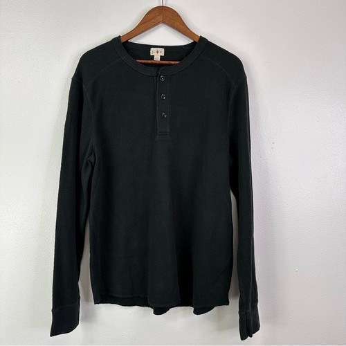 J. Crew Oarsman Heavyweight Thermal Henley Black Size L