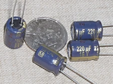 4 PANASONIC 220UF/16V 220 MFD 16 V RADIAL ELECTROLYTIC CAPACITOR CAP 105* USA