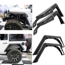 Front / Rear Fender Flares Fits 2018-2025 Jeep Wrangler JL 2/4-Door Coated Steel