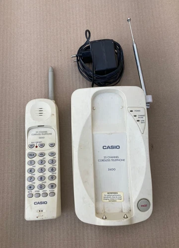 Vintage Cordless Telephone Casio 2600 Computer Co LTD Tokyo Japan Home Decor