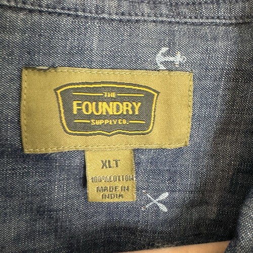 Foundry Supply Co Herren Chambray Maritim Kurzarm Knopfleiste Größe XLT - Bild 2 von 5