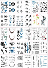 Temporary Body Arm Tattoos 30 Sheets Moon Star Butterfly Flower Fake Stickers F