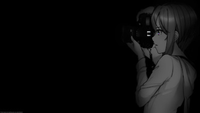 Anime girls selective coloring black background dark playmat gaming mat