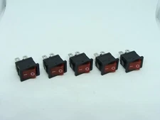 5Pcs Pack Lot KCD1 Power Rocker Button Switch 6A 250V 10A 125V AC 4 Pins Red LED