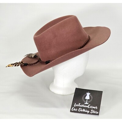 NWOT Brooklyn Hat Co.Deep Dusty Rose Felt Boho Fedora  display picture 2