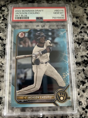 2022 Bowman Draft - Sky Blue #BD-115 Jackson Chourio /499 (RC) for 