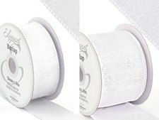 White Wired edge Burlap Hessian Ribbon 38mm or 63mm