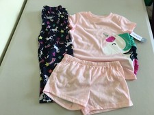New Carter's Girls Unicorn Pajama 3pc Set 3T,4T,5