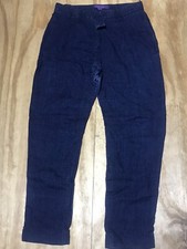 Ralph Lauren Pants Womens 4 Purple Label Blue Linen Made In Italy n4 J 