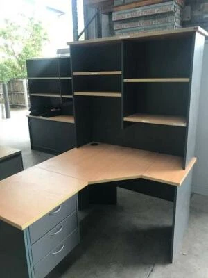 Corner Desk With Hutch Office Storage Bookcase Shelf Table