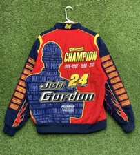 Vintage Jeff Gordon Mens Large L NASCAR jeff Hamilton Jacket Coat Racing Fire