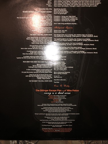The Dillinger Escape Plan with Mike Patton Irony is a Dead Scene LP Clear vinyl - Picture 8 of 23