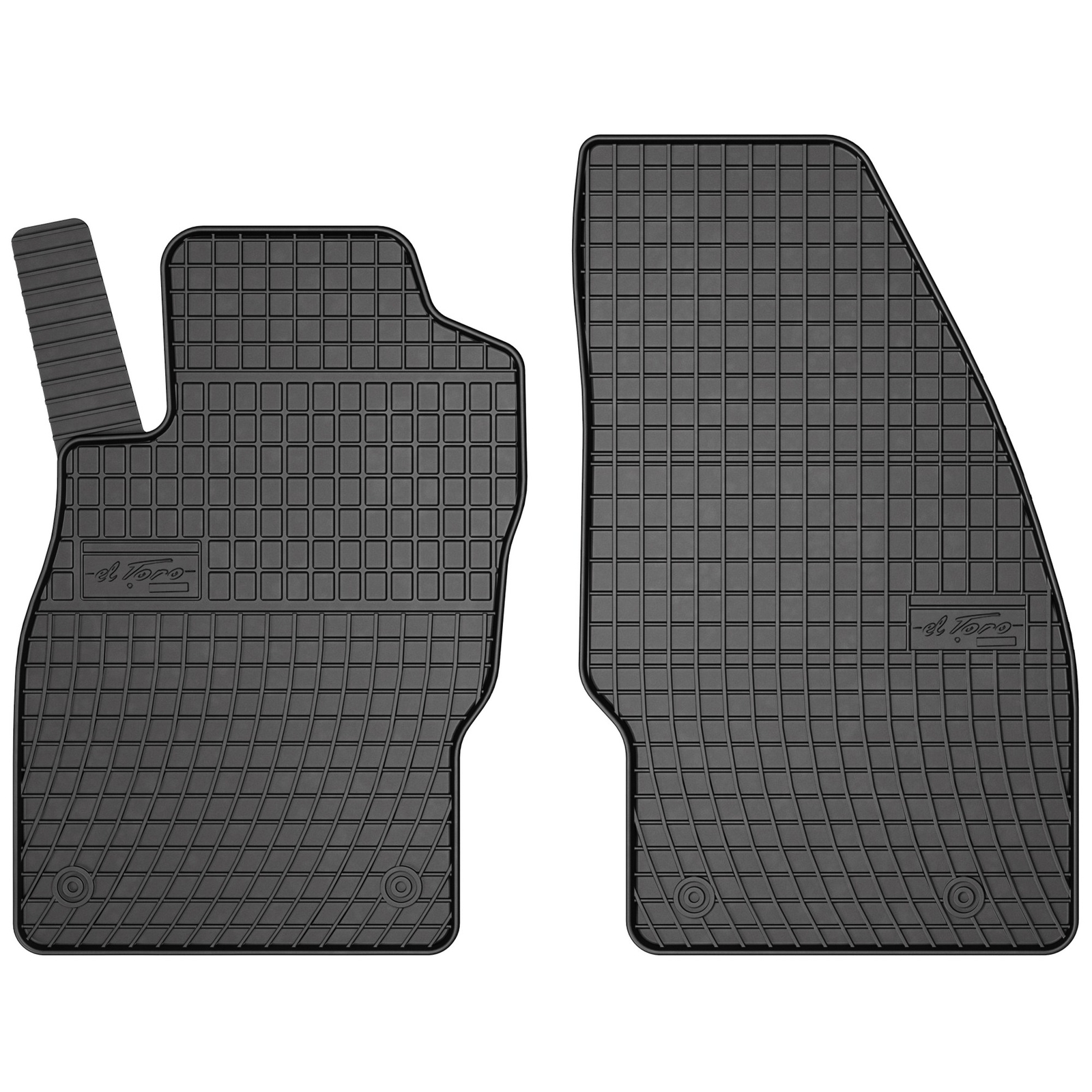 Tapis de sol en caoutchouc noir Frogum El Toro auto pour Opel Corsa E 3 et 5 portes