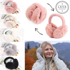 Women Foldable Ear Muffs Winter Ear Warmers Fluffy Earwarmer Fur Plush Ear Cover