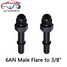 2PCS 6AN Male Flare to 3/8" Fuel Rail EFI Fitting Quick-Disconnect Adapter