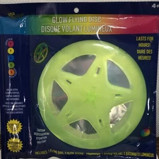 Glow Flying Disc 5 Glow Sticks Frisbee Glowing Glows Play Toy Plastic casing New