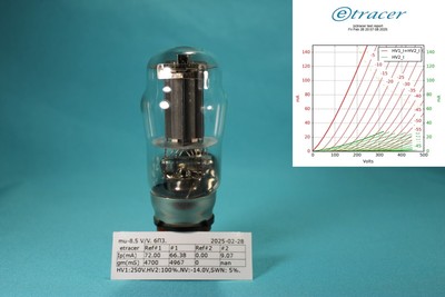 1 PCS 6P3S / 5881 / 6L6GC. COBRA. Output Beam Tetrode Tube. Etracer Tested. #9.