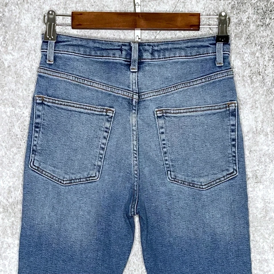 Forever21 Mujer BUTTON FLY Vaqueros Ajustados Talla 26 Elástico Alto Lavado Ligero Foto 4 de 4