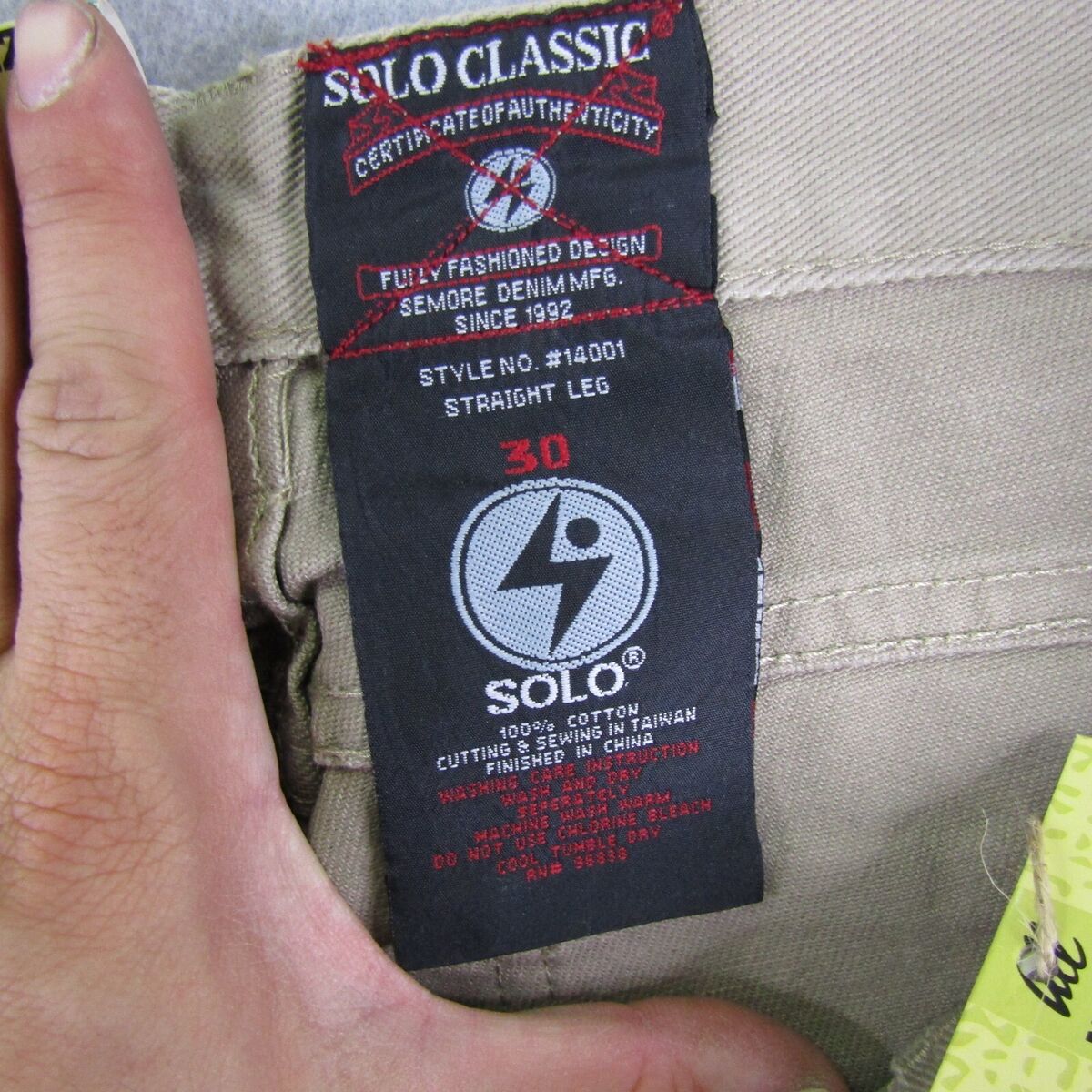 Vintage Solo Semore Jeans Men 30x30 Khaki Denim Baggy Vintage Solo Semore Jeans Men 30x30 Khaki Denim Baggy