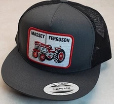 Massey Ferguson Patch Yupoong Trucker Hat YPClassic 6006 Snapback Charcoal/Black