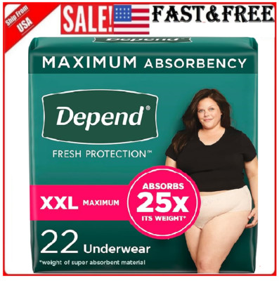 Depend FIT-FLEX Incontinence Underwear F Women Disposable Maximum Absorbency XXL