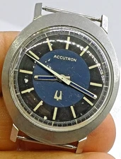 BULOVA ACCUTRON USA CAL.214 MENS WATCH TUNING FORK  S.STEEL FOR PARTS OR REPAIR