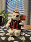 Coca Cola Polar Bear  w/ bottle Soda Fountain Outfit  Bean Bag Plush vintage toy