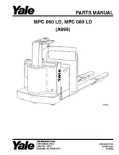 Yale MPC060LD, MPC080LD A899 Pallet Jack Forklift Parts Catalog Manual PDF