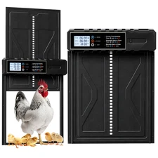 Large Automatic Chicken Coop Door Battery Operated Anti-Pinch/Low Battery Remind