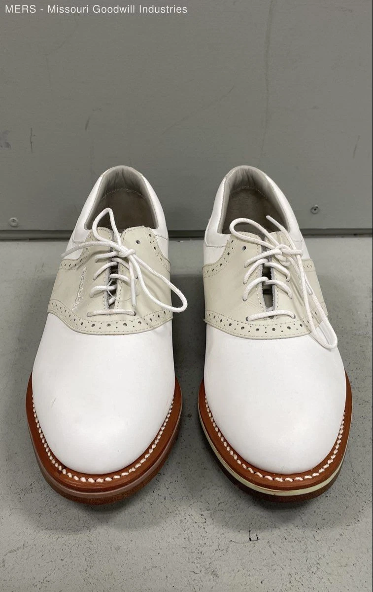 VTG Unused Reebok Golf Shoes White Brown Leather Saddle Mens 7.5EE Womens 9-9.5 Reebok Golf Shoes for Men for sale - eBay main image 4