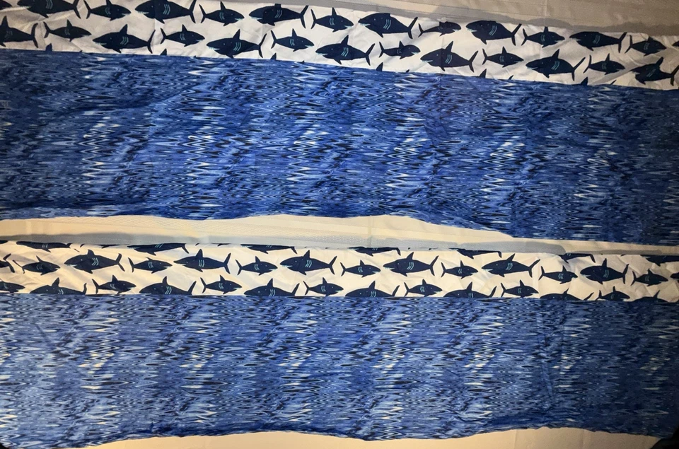 Занавеска Topper синий рыбы балдахин комплект 2 двусторонние 16 «W x 62» L ванной, ребенка - Изображение 2 из 4