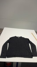 DKNY Jeans Black Speckled Crew Neck Sweater Women Medium Casual Cotton Blend
