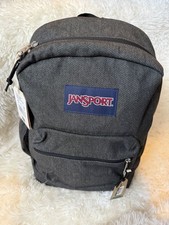 JanSport SuperBreak Plus Backpack Black denim Bottle Pocket 15" Laptop Sleeve