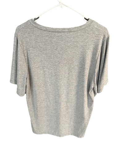 Short Sleeve Gray V Neck Tee Shirt, Size Medium - Picture 2 of 2