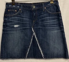 Banana Republic Jeans Skirt M Cute Frayed Hem Denim Mini Retro