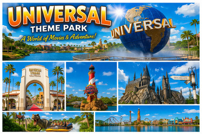 Brandneu Universal Studios Freizeitpark Kühlschrankmagnet Landschaft Souvenir Geschenk Reise