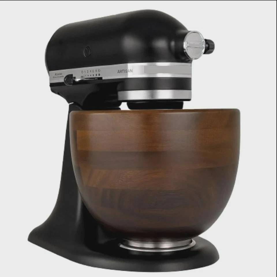 Premium Walnut Wood Mixing Bowl – 5 Quart – Compatible with 4.5 & 5 Qt Tilt-Head