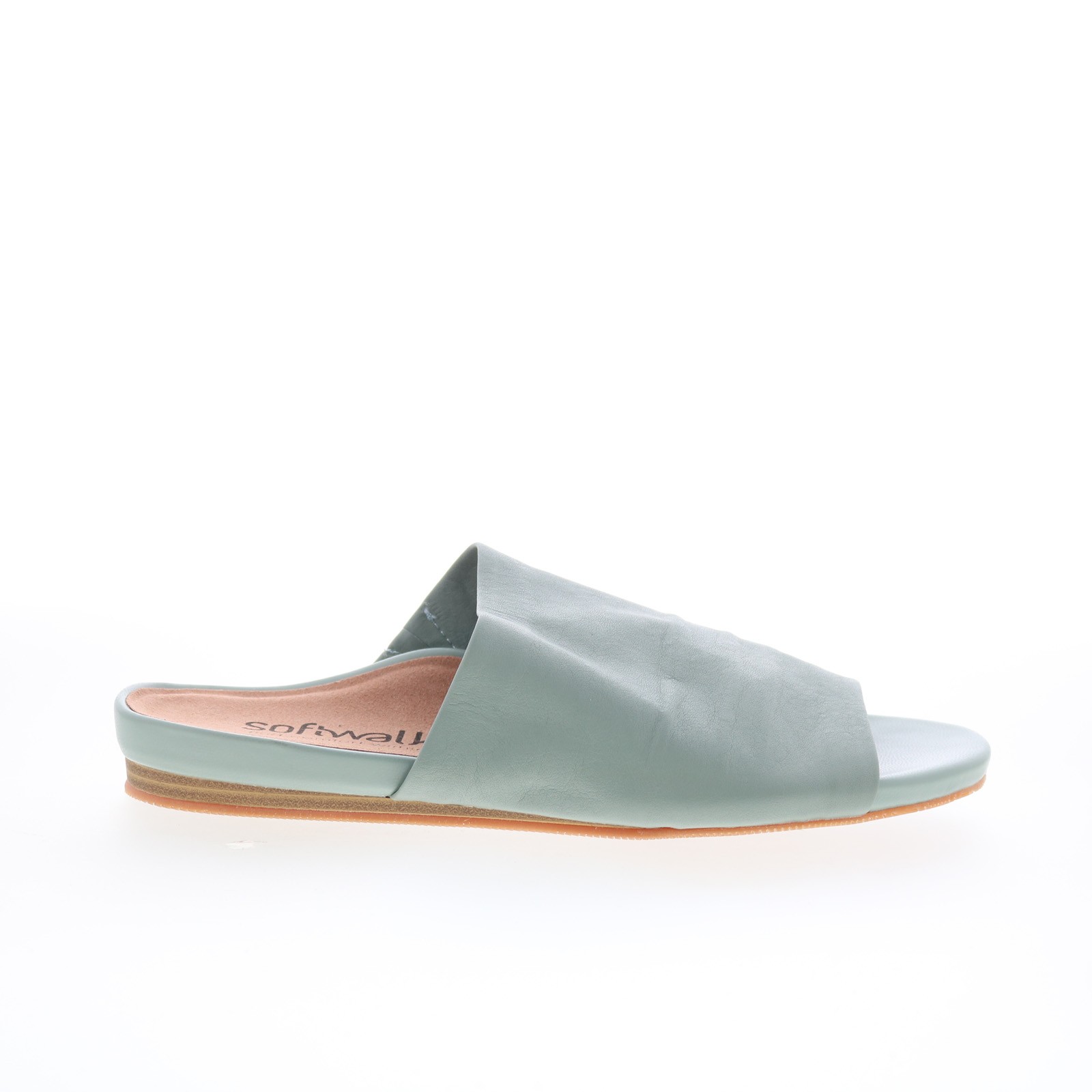SoftWalk Camano S2205-312 Womens Green Leather Slides Sandals Shoes