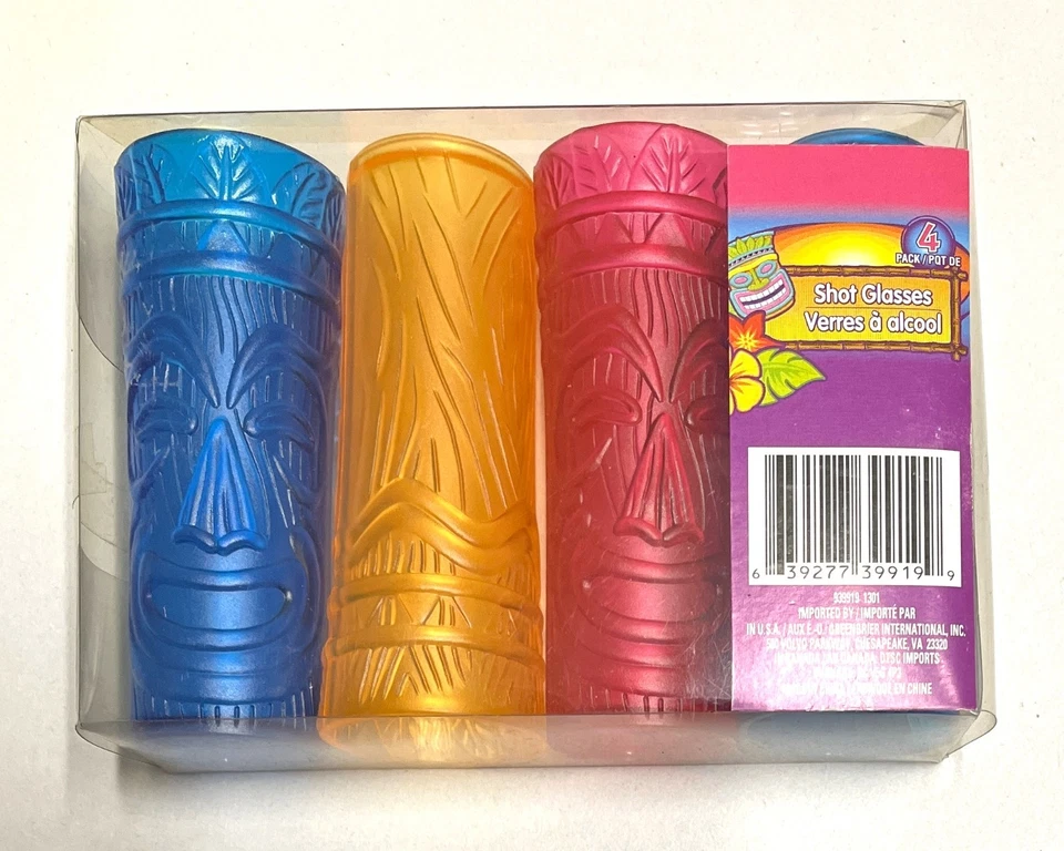 TIKI Drink Lot, 4 tumblers, 3 wine, 4 shot glass-plastic, 2 ice cube molds trays - Image 4 of 4
