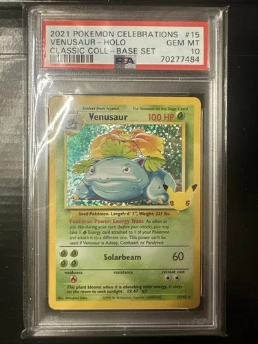 Pokémon TCG PSA 10 Venusaur #15 Celebrations Classic Collection Base Set Holo