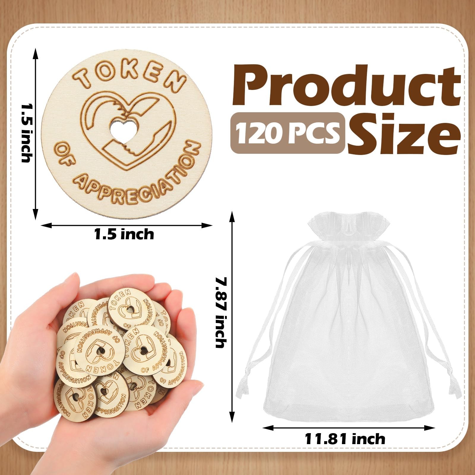 120 Pcs Token of Appreciation Coins Bulk for Appreciation Kindness Coins Chri...