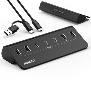 Alimenté USB Le centre, 7 Port 10Gbps Hub de données rapide pour iPhone 16/15 et Ordinateur portable, Ful...