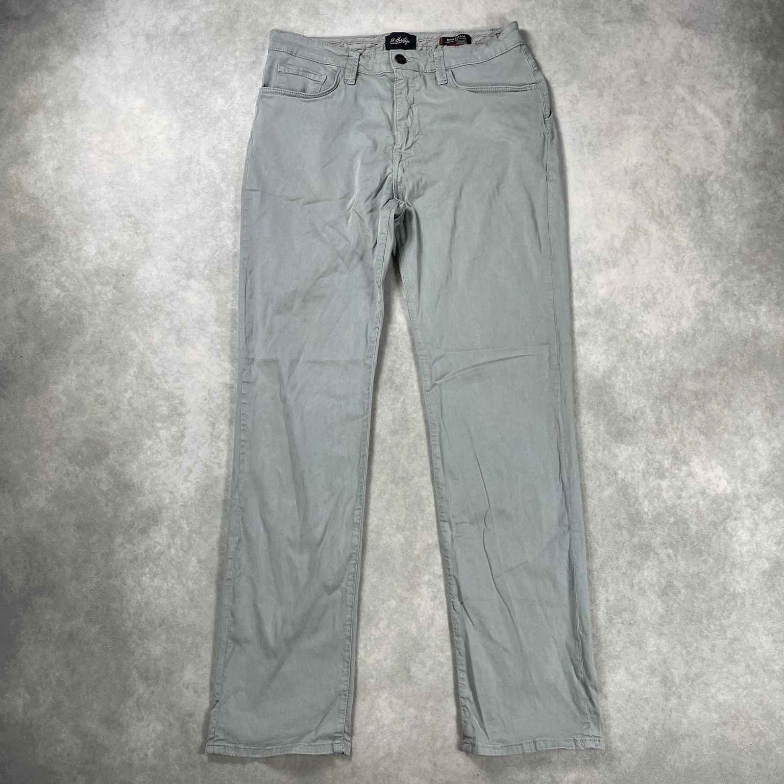 34 Heritage Pants Men 34x33 Blue Charisma Chino Straight Leg Golfing Stretch