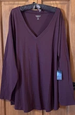 TORRID LONG SLEEVE TEE SHIRT V NECK TOP SWEATSHIRT 5 5X 5XL 28 NEW