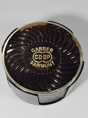 Vintage RitePoint Co-op Garber Fairmont Bown Gold Coaster Set Of 6