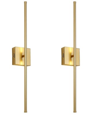 Modern Wall Sconces Set of Two, Dimmable Hardwired Wall Sconces, 350° Rotate,...