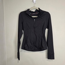 Fabletics Full Zip Athletic Jacket Womens Sm/M Black Yoga Running Thumbholes L