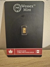 Wessex Mint 1/200oz .999 Gold Maple Leaf Design Bar Limited Edition
