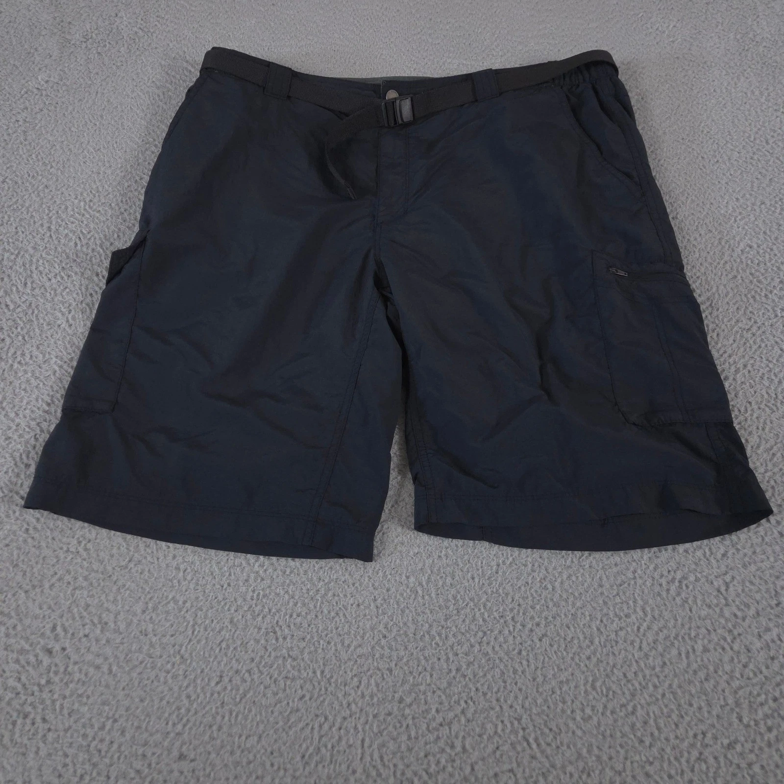 Columbia Shorts Mens 42 Black Silver Ridge Cargo Nylon Hiking Fishing Outdoor